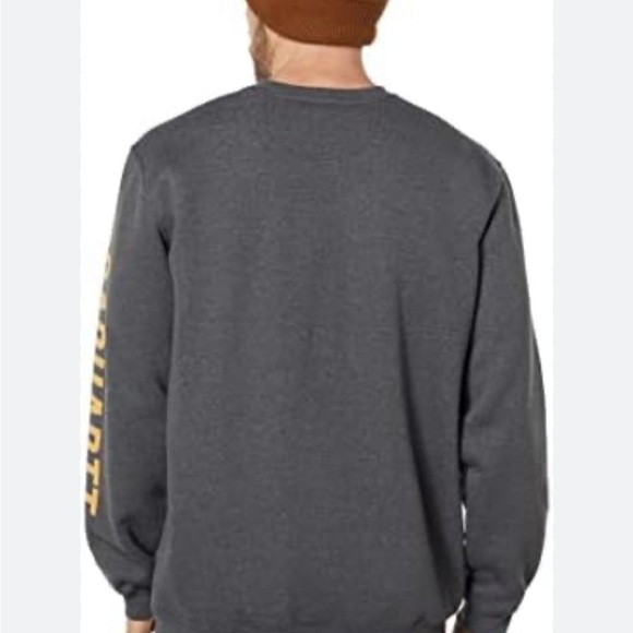 New Carhartt Men's Loose Fit Midweight Crewneck Logo Sleeve Graphic Sweatshirt - Picture 7 of 8